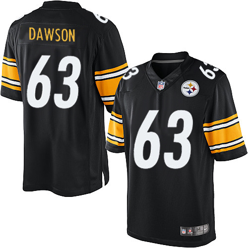 Men's Limited Dermontti Dawson Nike Jersey Black Home - #63 NFL Pittsburgh Steelers